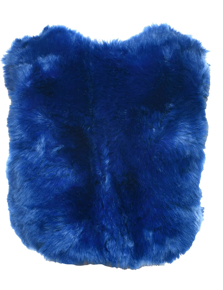 Blue Faux Fur Waistcoat - M