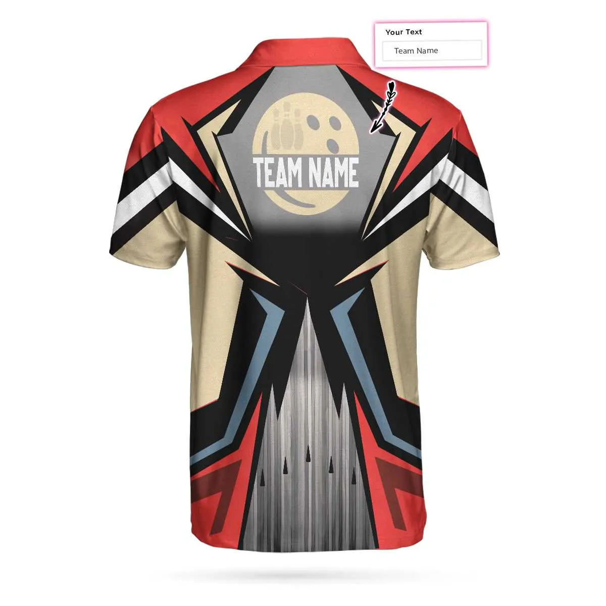 Bowling Custom Men Polo Shirt - Bowling Red King Pin, Colorful Bowling Personalized Polo Shirt - Perfect Gift For Friend, Family, Bowling Lovers