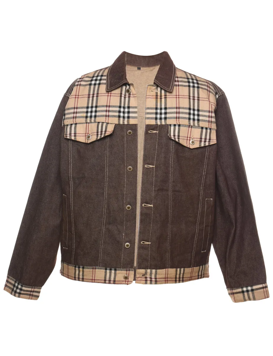 Brown Classic Nova Check Denim Jacket - XL