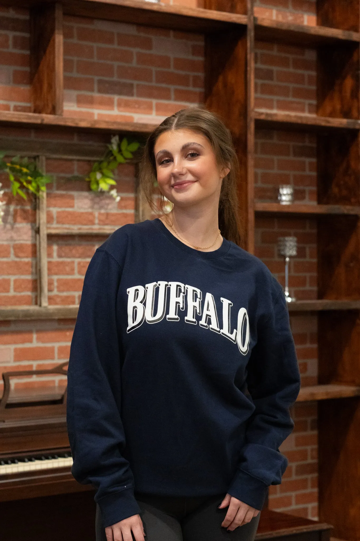 Buffalo Collegiate Style Deep Navy Crewneck