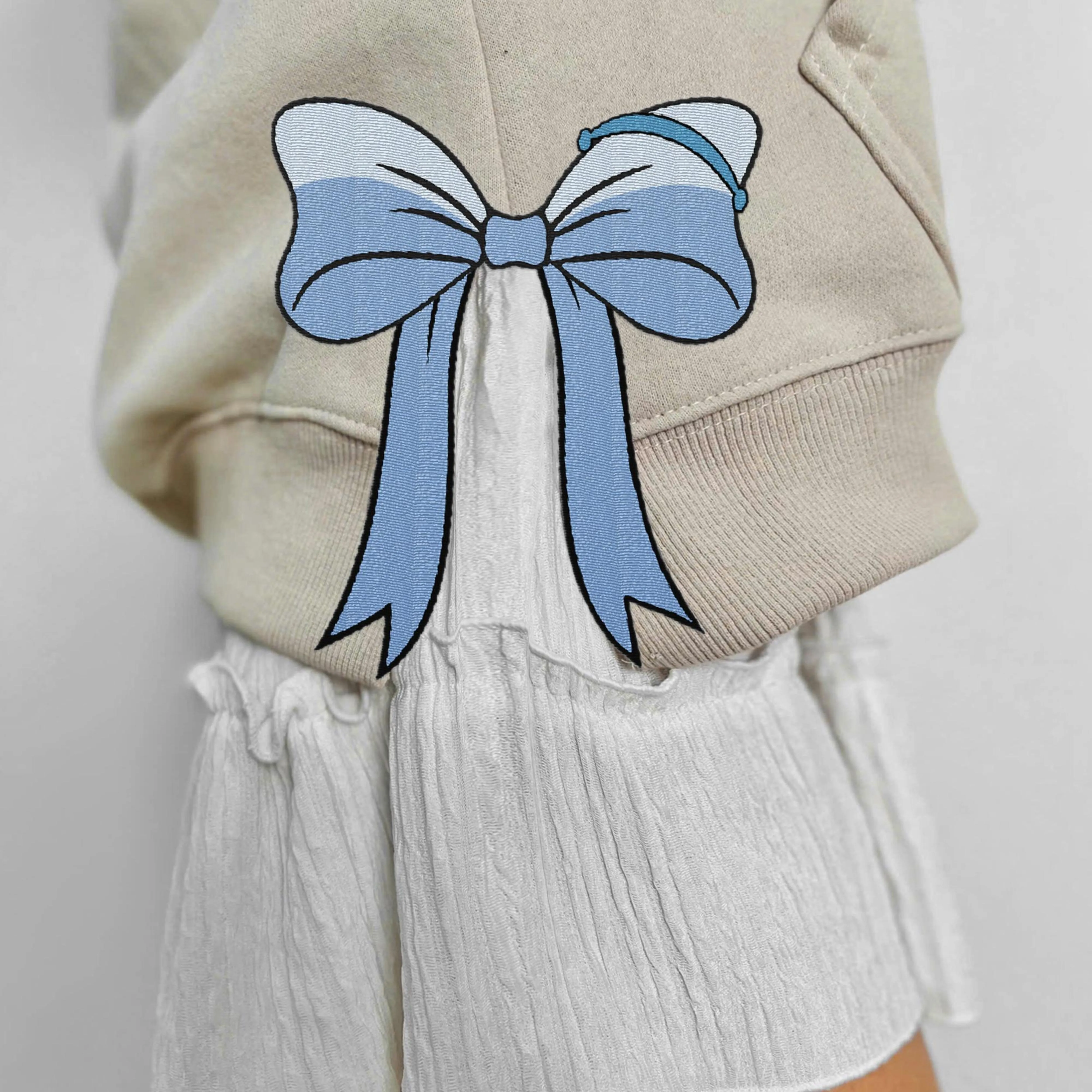 Cinderella Princess Coquette Side Bow Sweatshirt, Retro Trendy Coquete Lover Sweater, Bow Applique Pink Girl Gifts