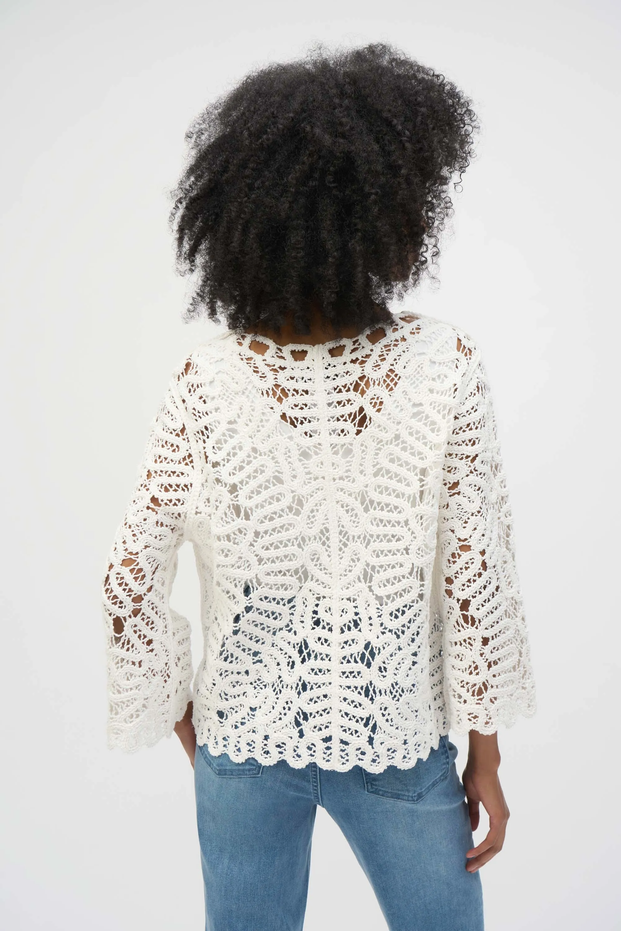 Clarissa Crochet Sweater Knit Cover-Up - Joseph Ribkoff 252905