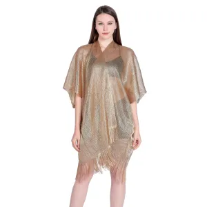 Copper Gold Shimmer Sparkly Kimono Style Cardigan