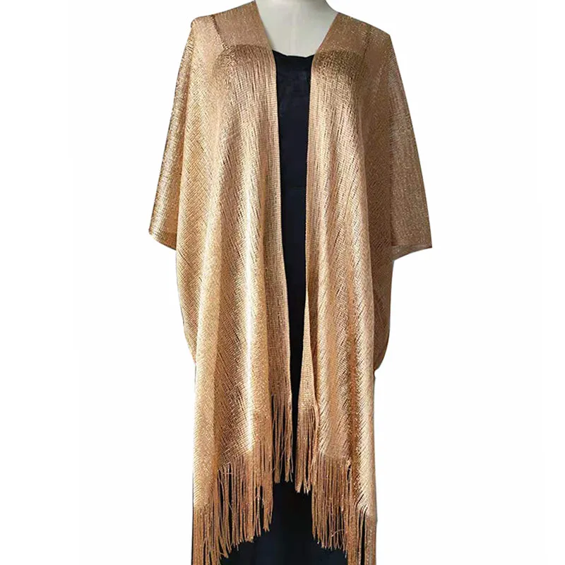 Copper Gold Shimmer Sparkly Kimono Style Cardigan