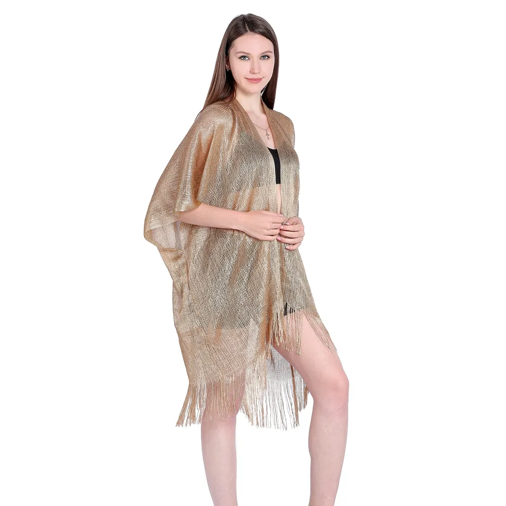 Copper Gold Shimmer Sparkly Kimono Style Cardigan