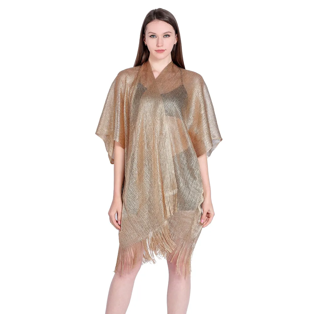 Copper Gold Shimmer Sparkly Kimono Style Cardigan