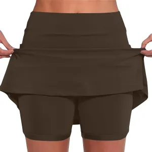 DDAPJ pyju Skorts for Women Plus Size High Waist Yoga Shorts Dressy Casual Athletic Tennis Mini Skater Skirt Basic Skort