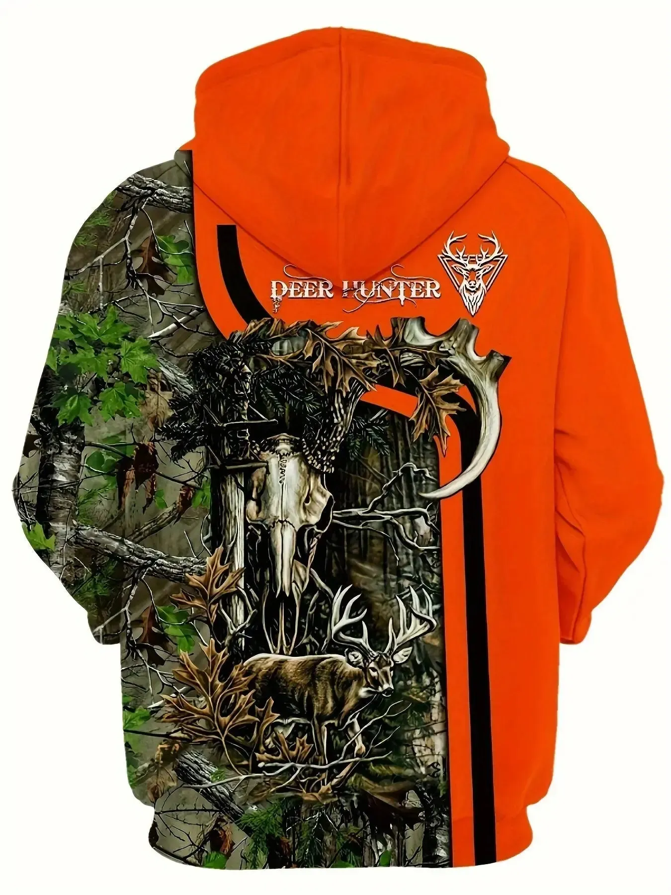 Deer Hunter Graphic Print Hoodie Mens Cool Streetwear