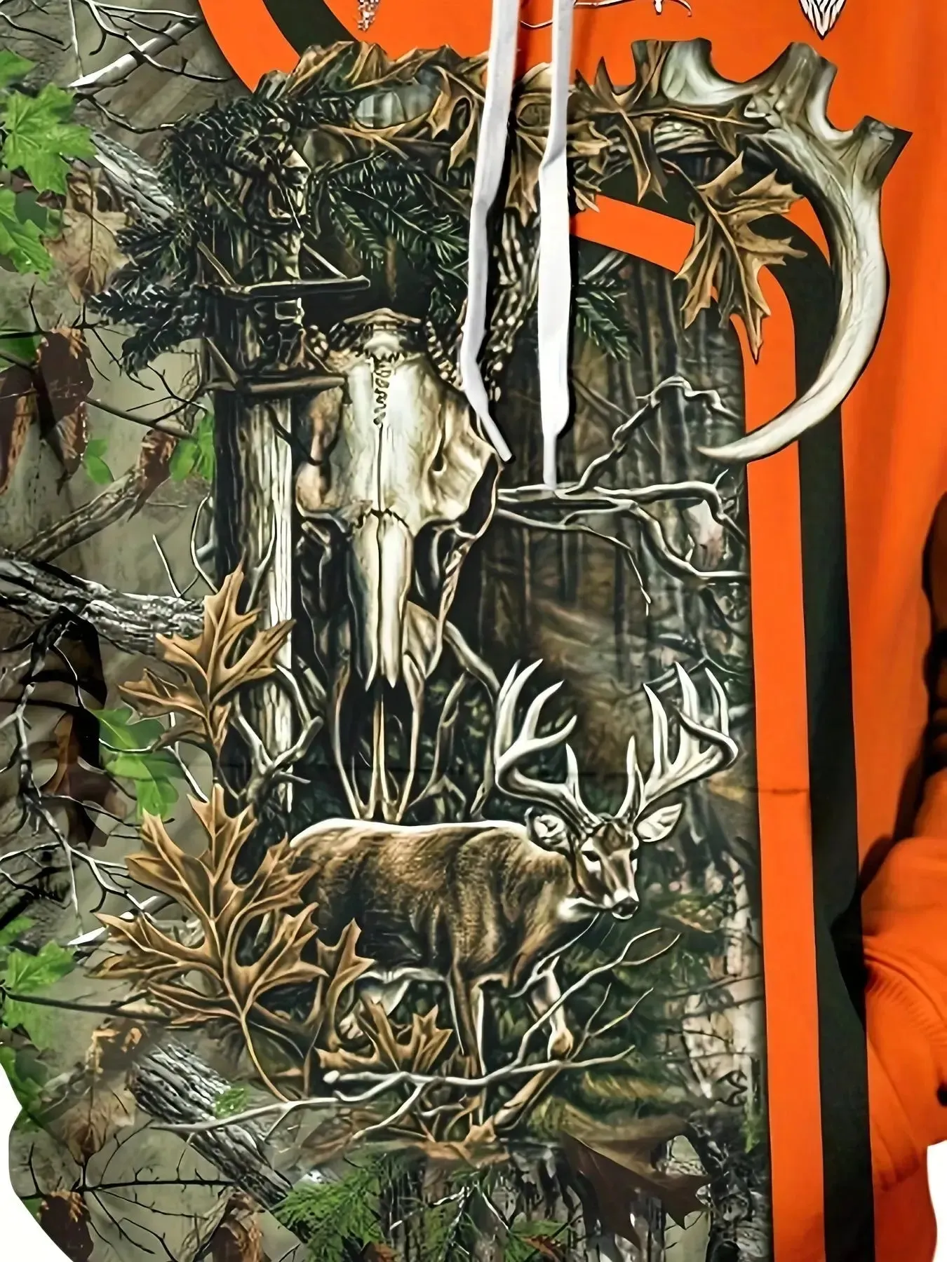 Deer Hunter Graphic Print Hoodie Mens Cool Streetwear