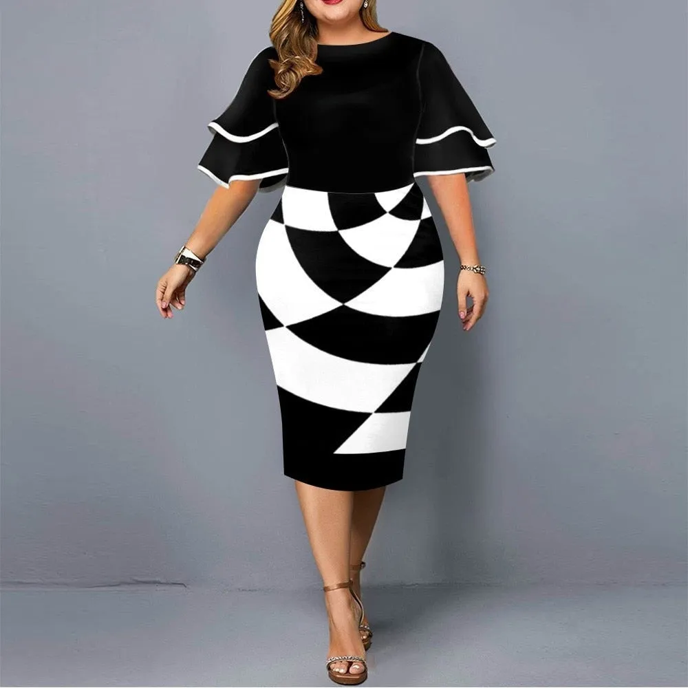 Elegant Mesh Long Sleeve Dress
