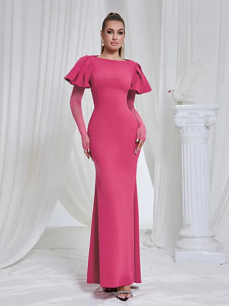 Elegant Mesh Long Sleeve Dress