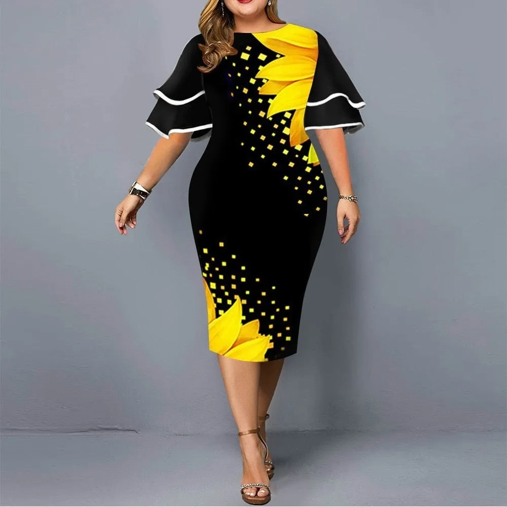 Elegant Mesh Long Sleeve Dress