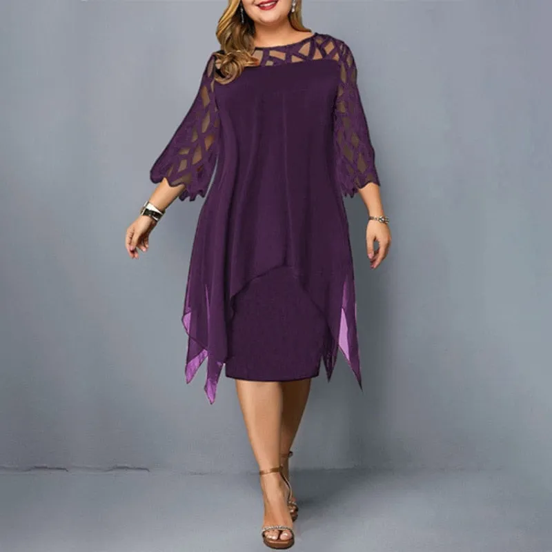 Elegant Mesh Long Sleeve Dress