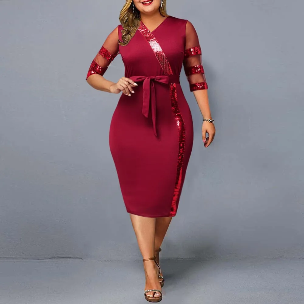 Elegant Mesh Long Sleeve Dress