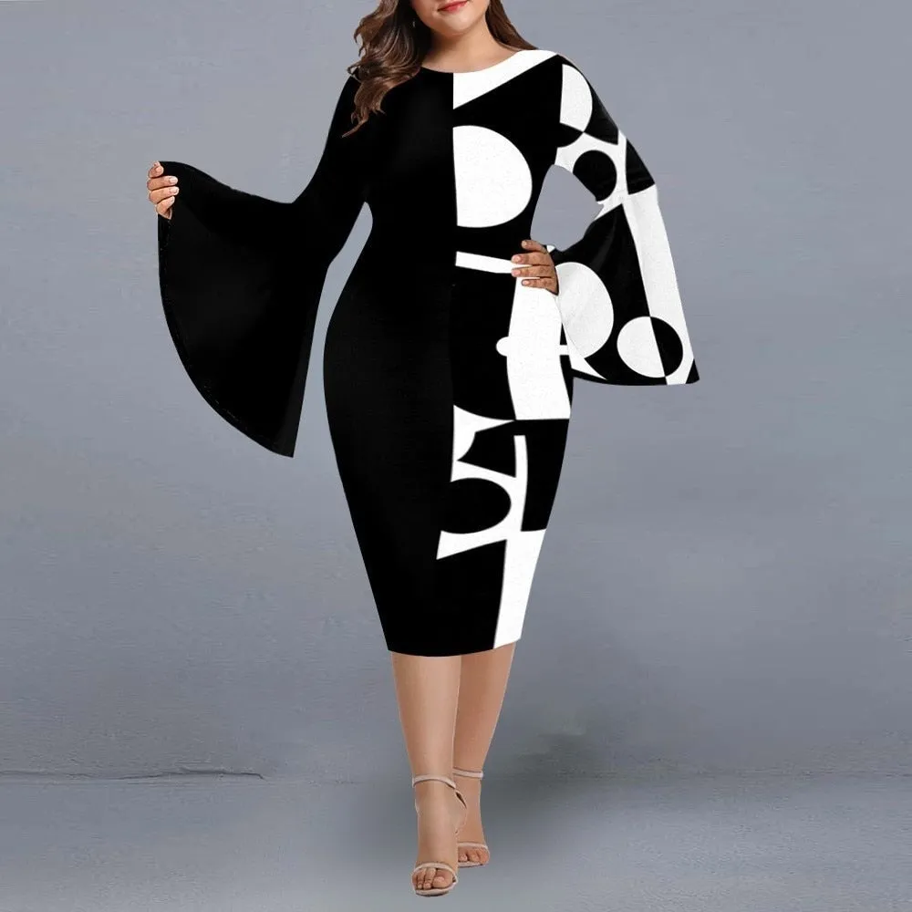 Elegant Mesh Long Sleeve Dress