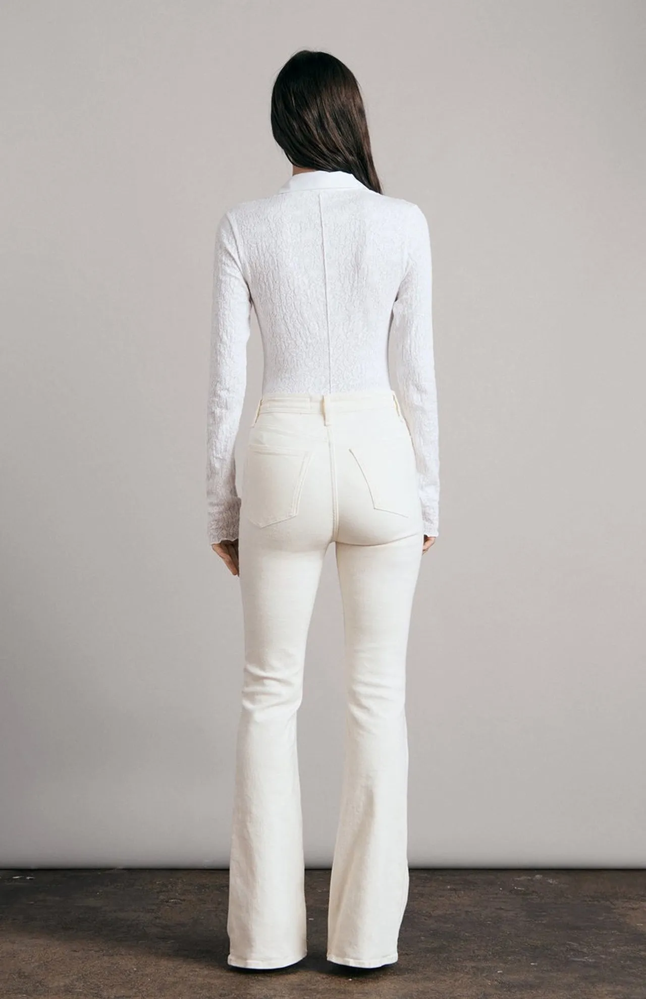 Gemma Jacquard Long Sleeve Polo