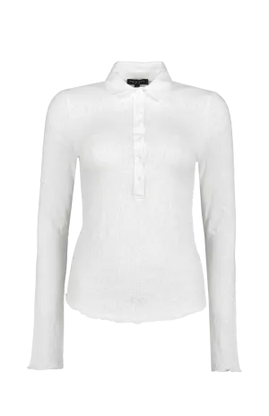 Gemma Jacquard Long Sleeve Polo