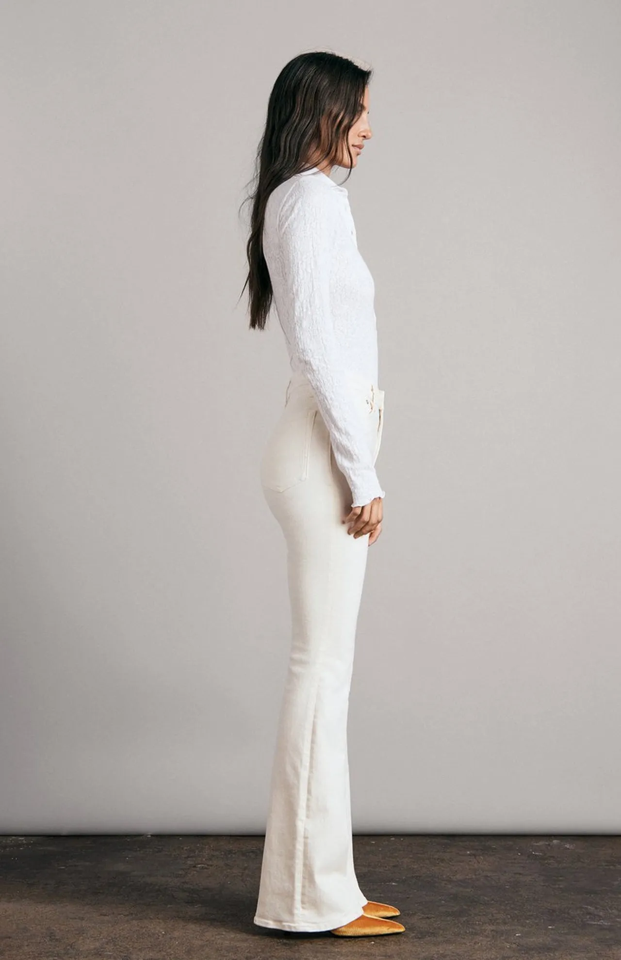 Gemma Jacquard Long Sleeve Polo