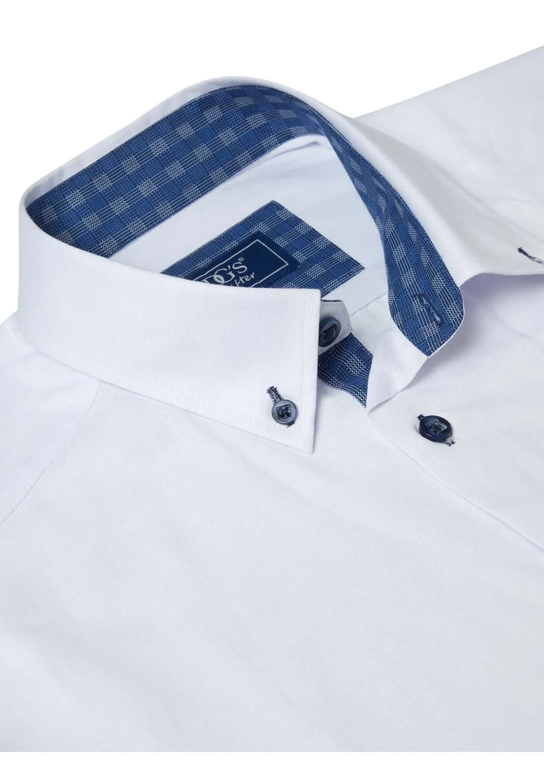Geneva Long Sleeve Plain Shirt - White