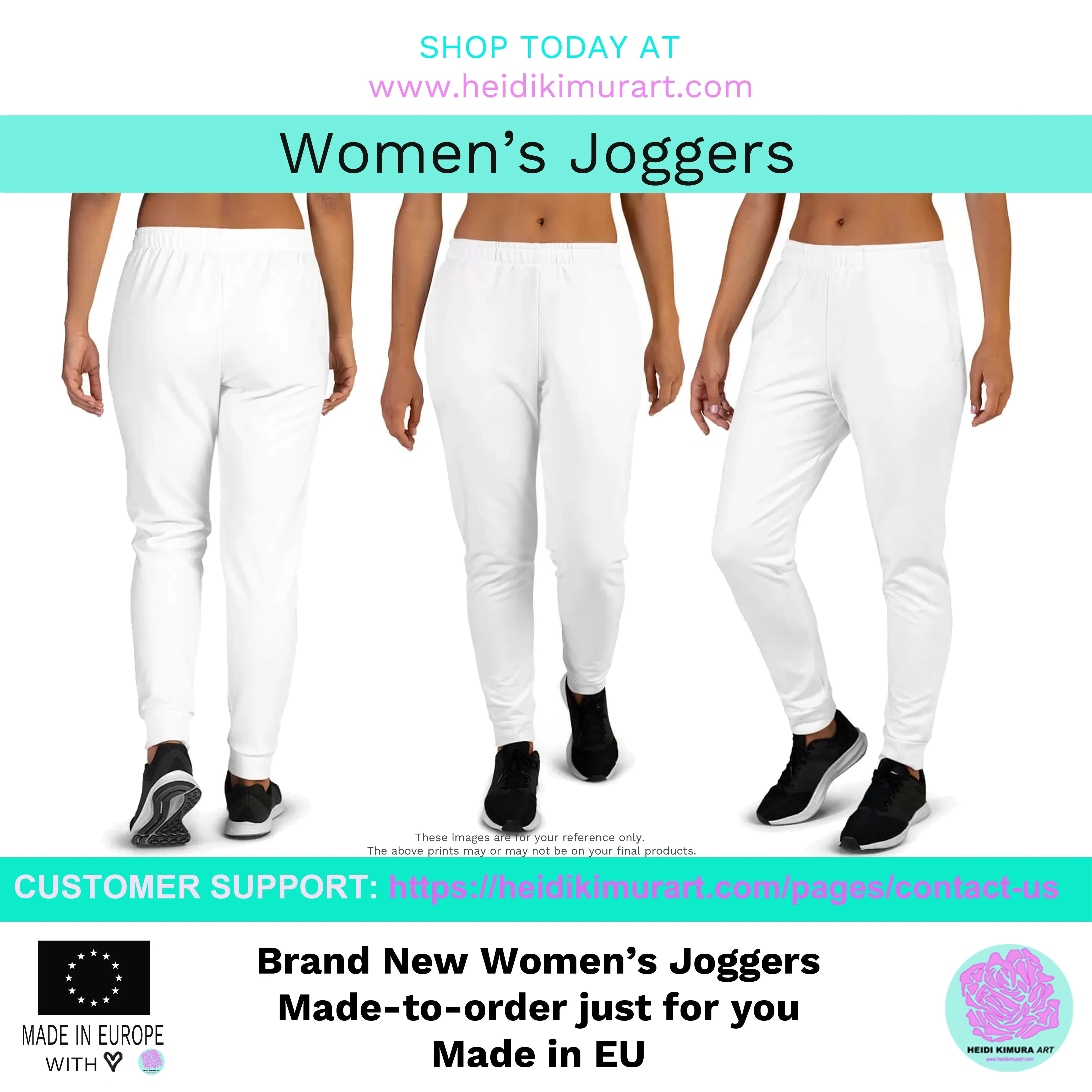 Green Camo Women's Joggers, Soft Best Camo Jogger Sweatpants For Ladies-Made in EU