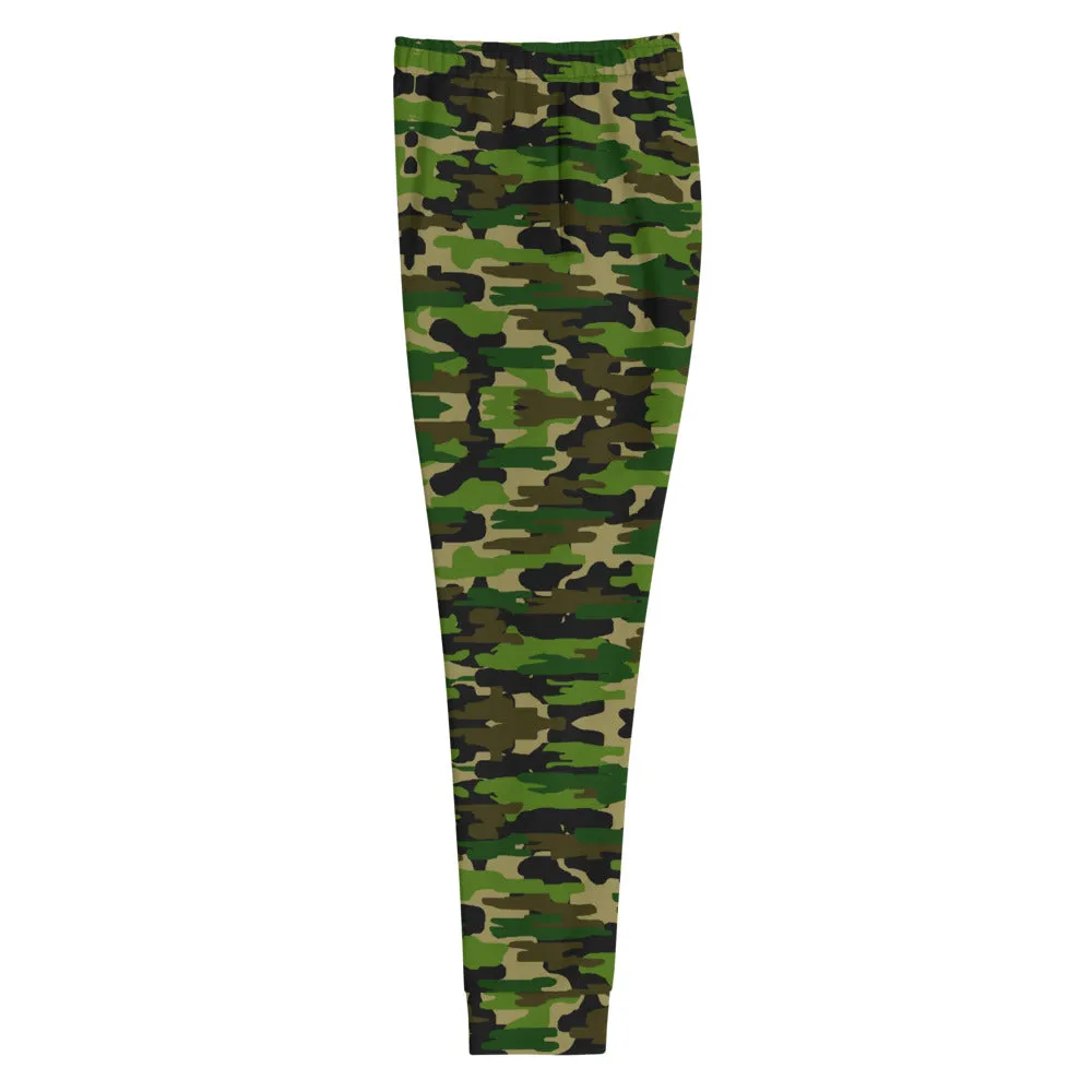 Green Camo Women's Joggers, Soft Best Camo Jogger Sweatpants For Ladies-Made in EU