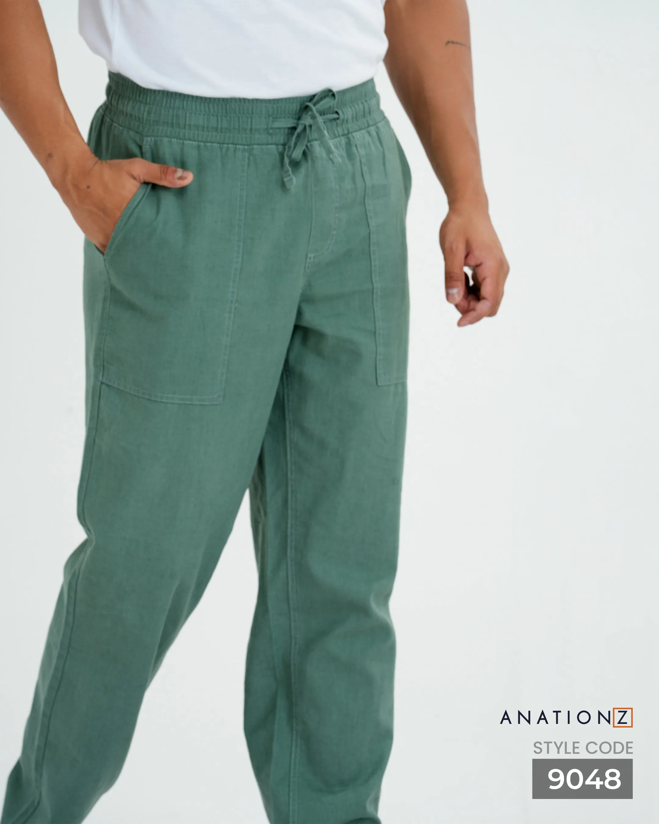 Heritage Linen Cotton Relaxed Pant - Sage