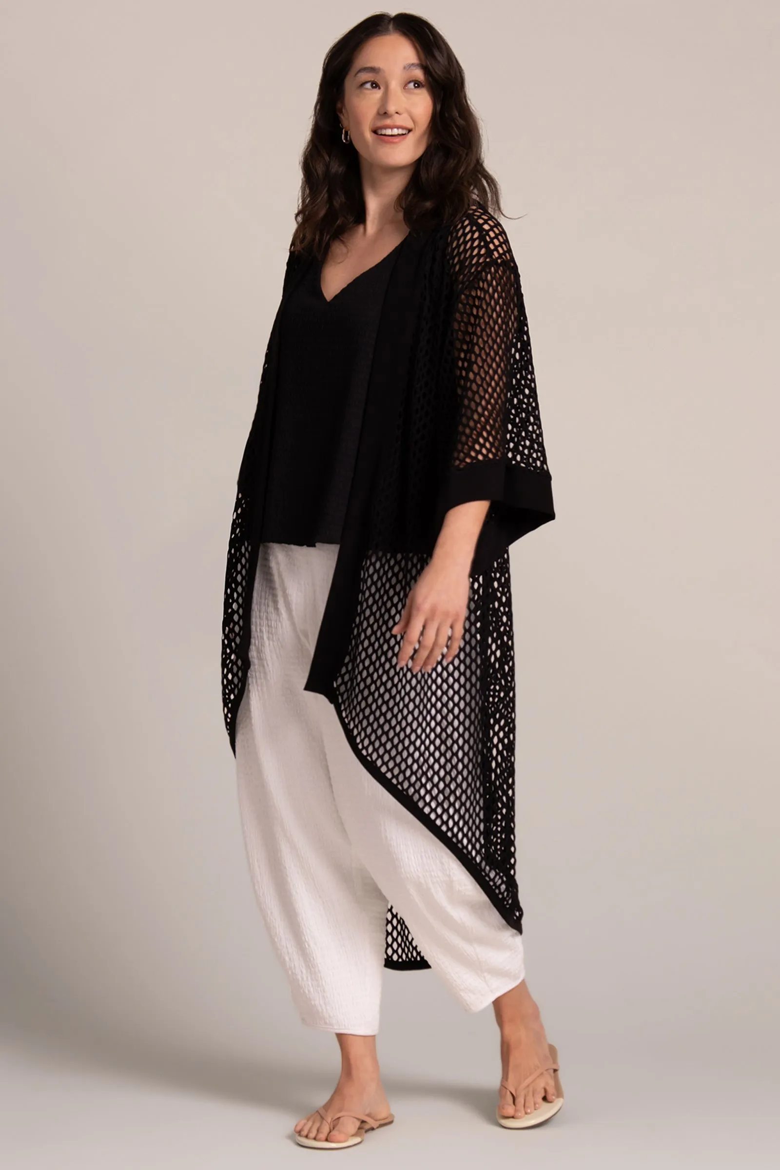 Honeycomb Kimono | Black