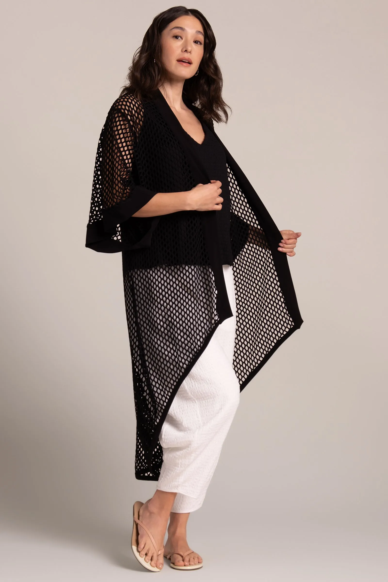 Honeycomb Kimono | Black