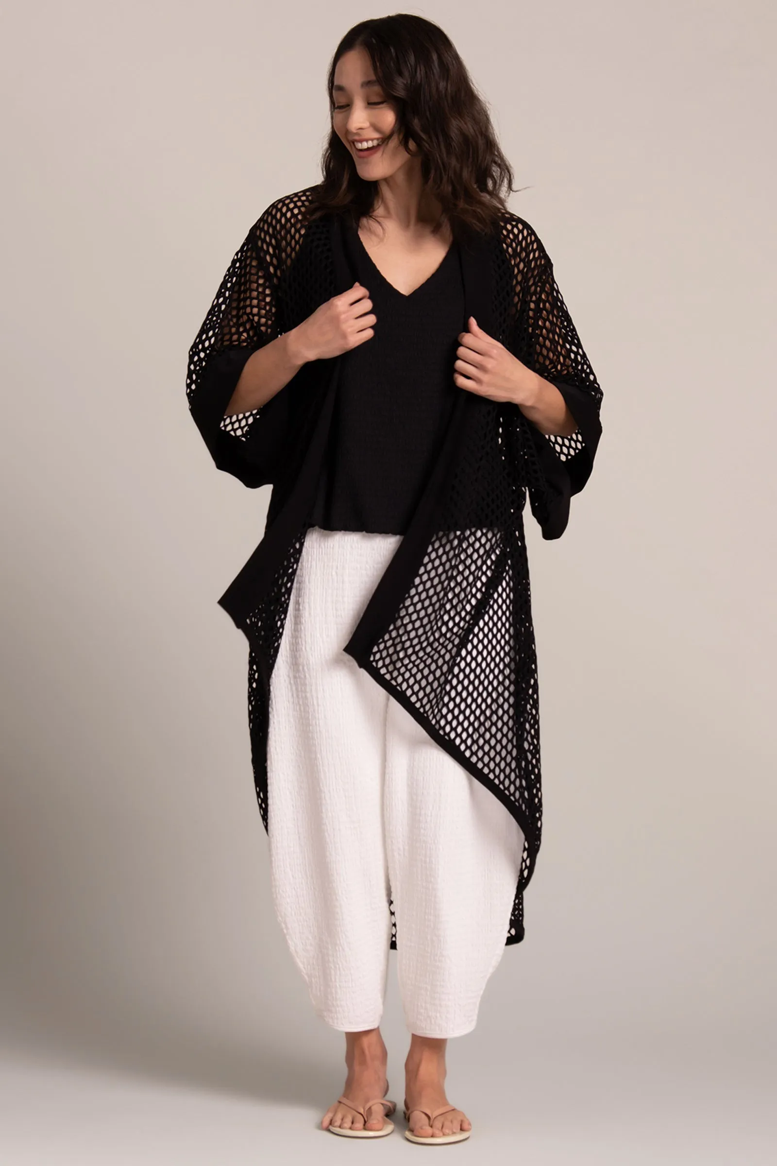 Honeycomb Kimono | Black
