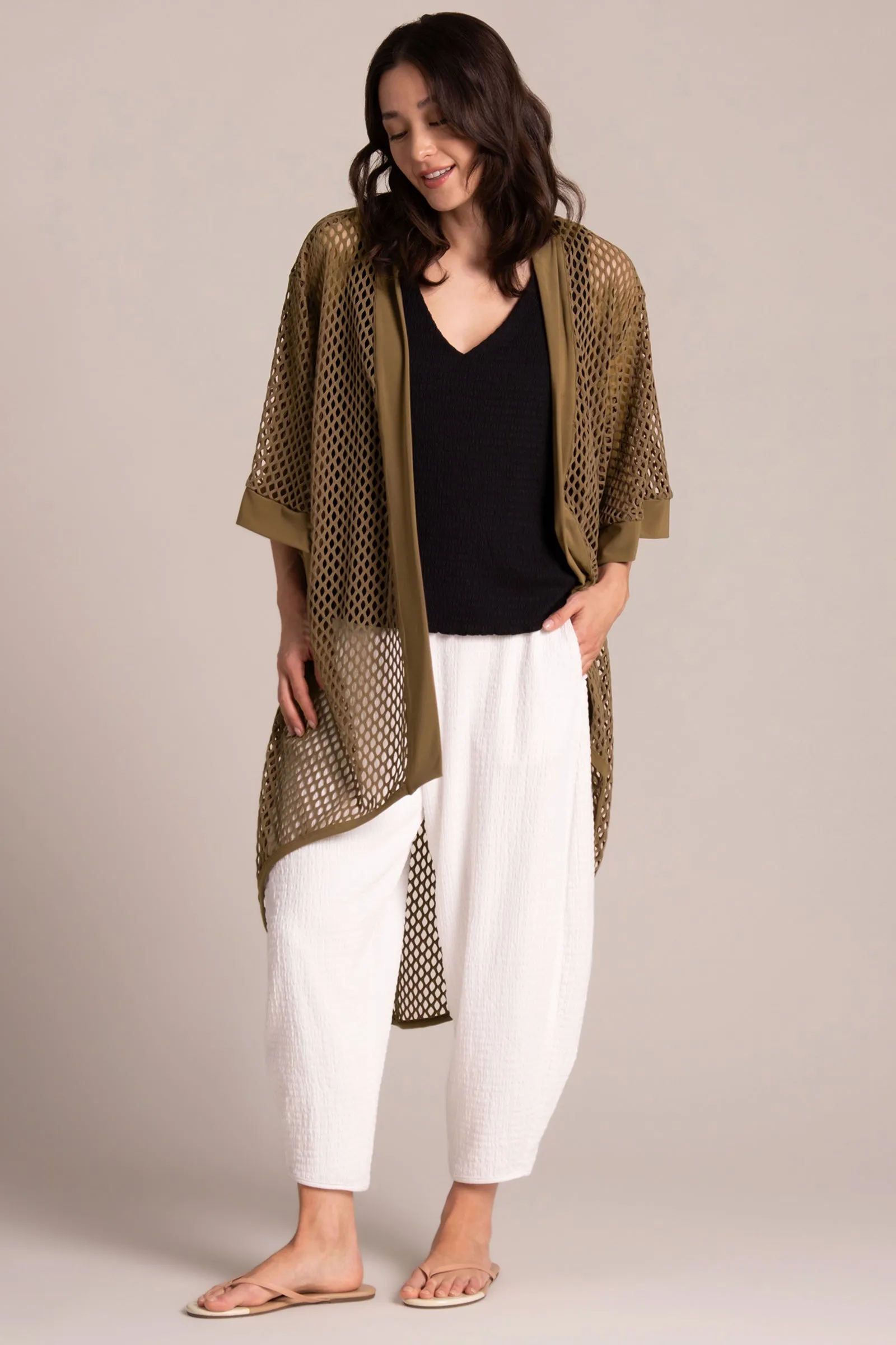 Honeycomb Kimono | Sepia