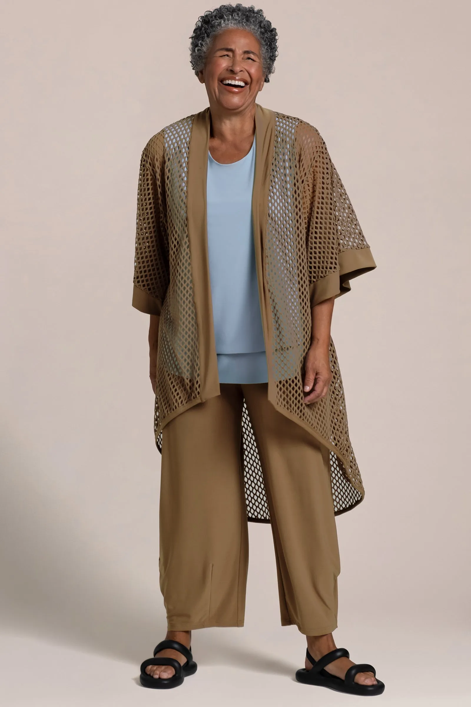 Honeycomb Kimono | Sepia