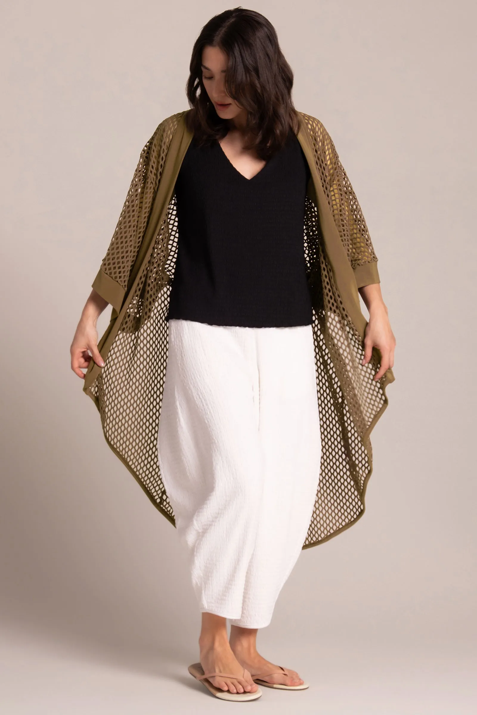 Honeycomb Kimono | Sepia