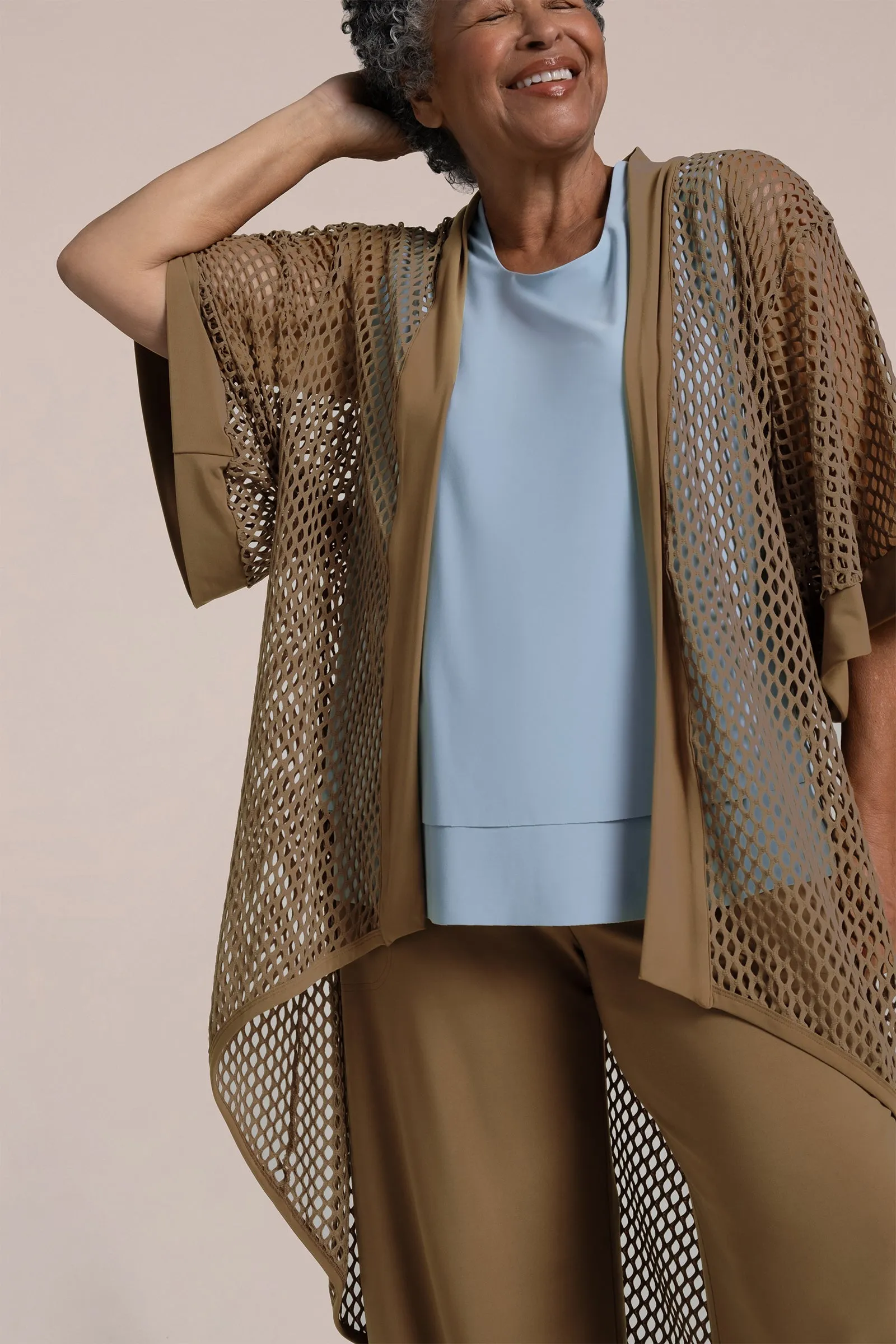Honeycomb Kimono | Sepia