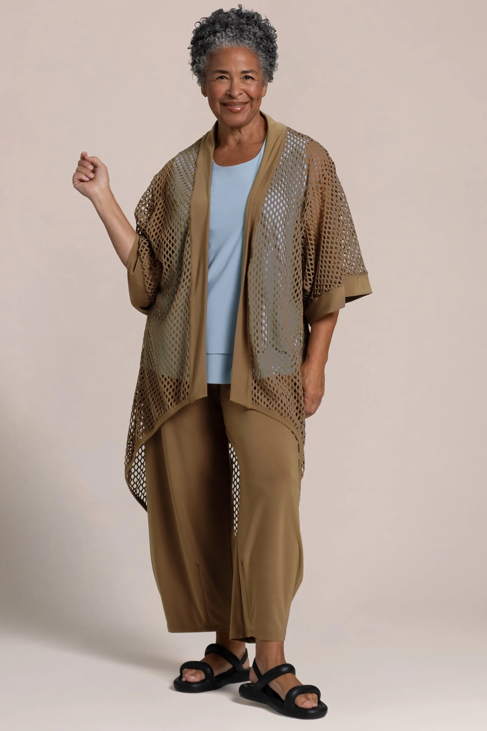 Honeycomb Kimono | Sepia
