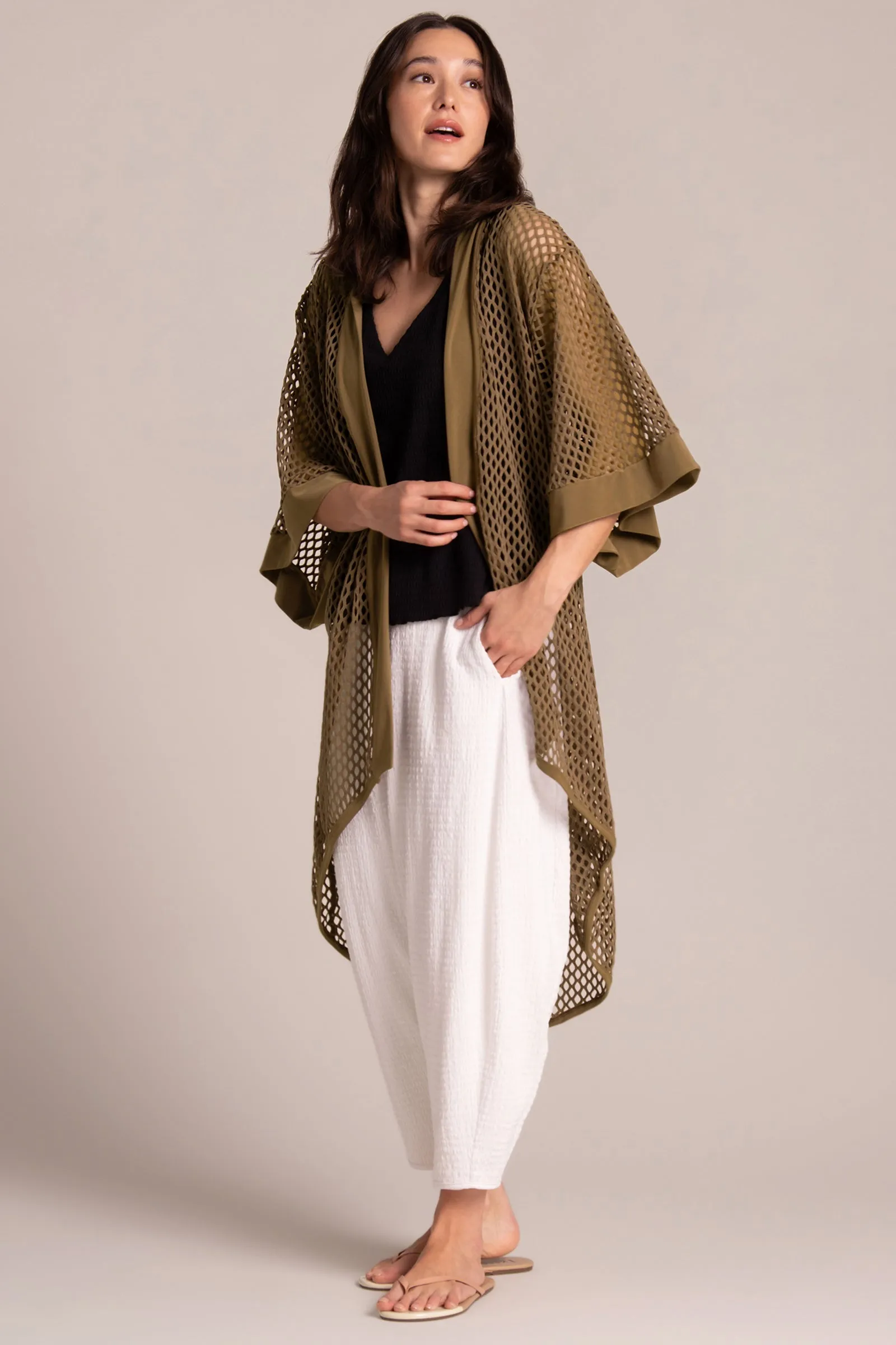 Honeycomb Kimono | Sepia