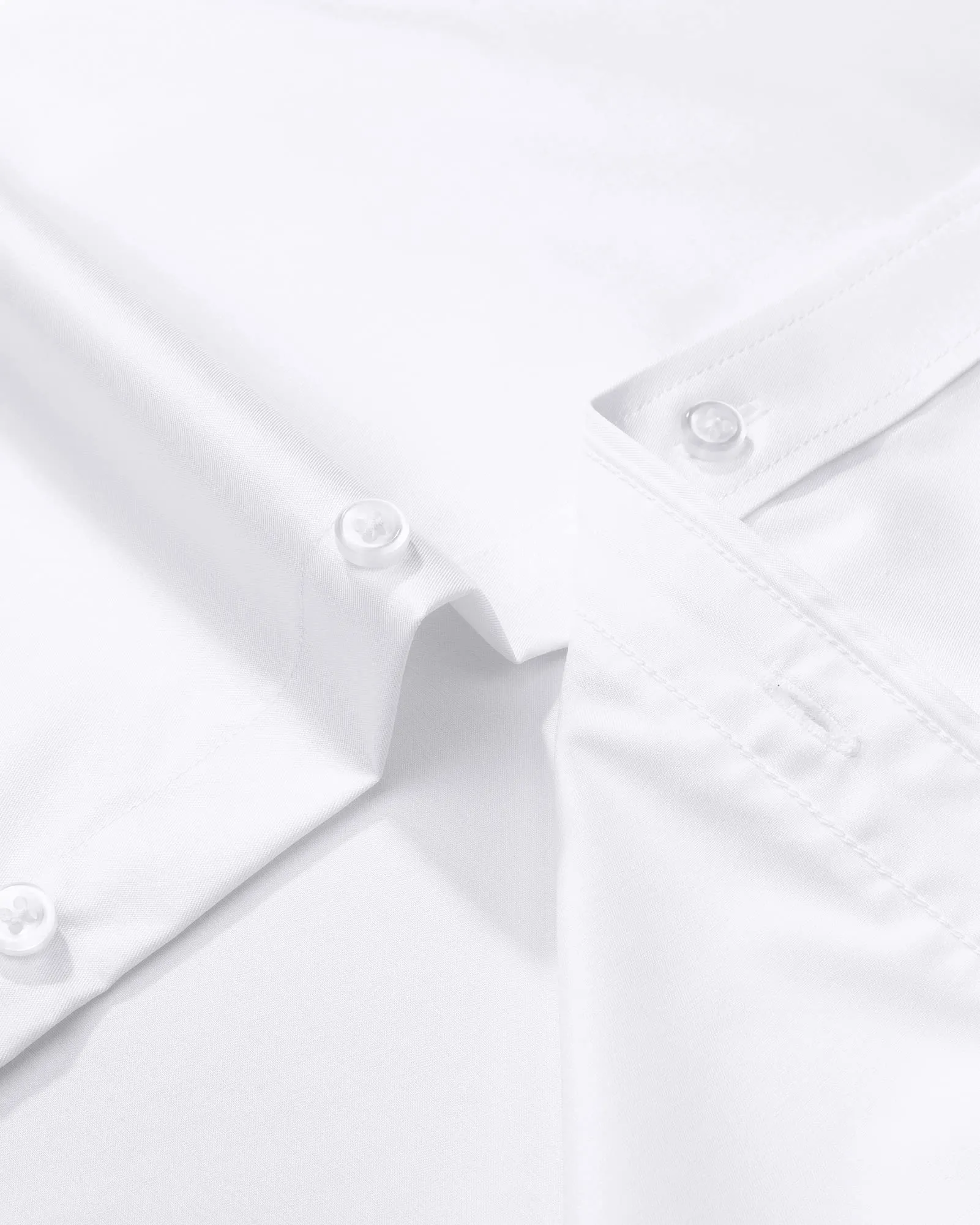 J.VER Men's Dress Shirts Solid Long Sleeve Stretch Wrinkle-Free Formal Shirt Business Casual Button Down Shirts White Medium