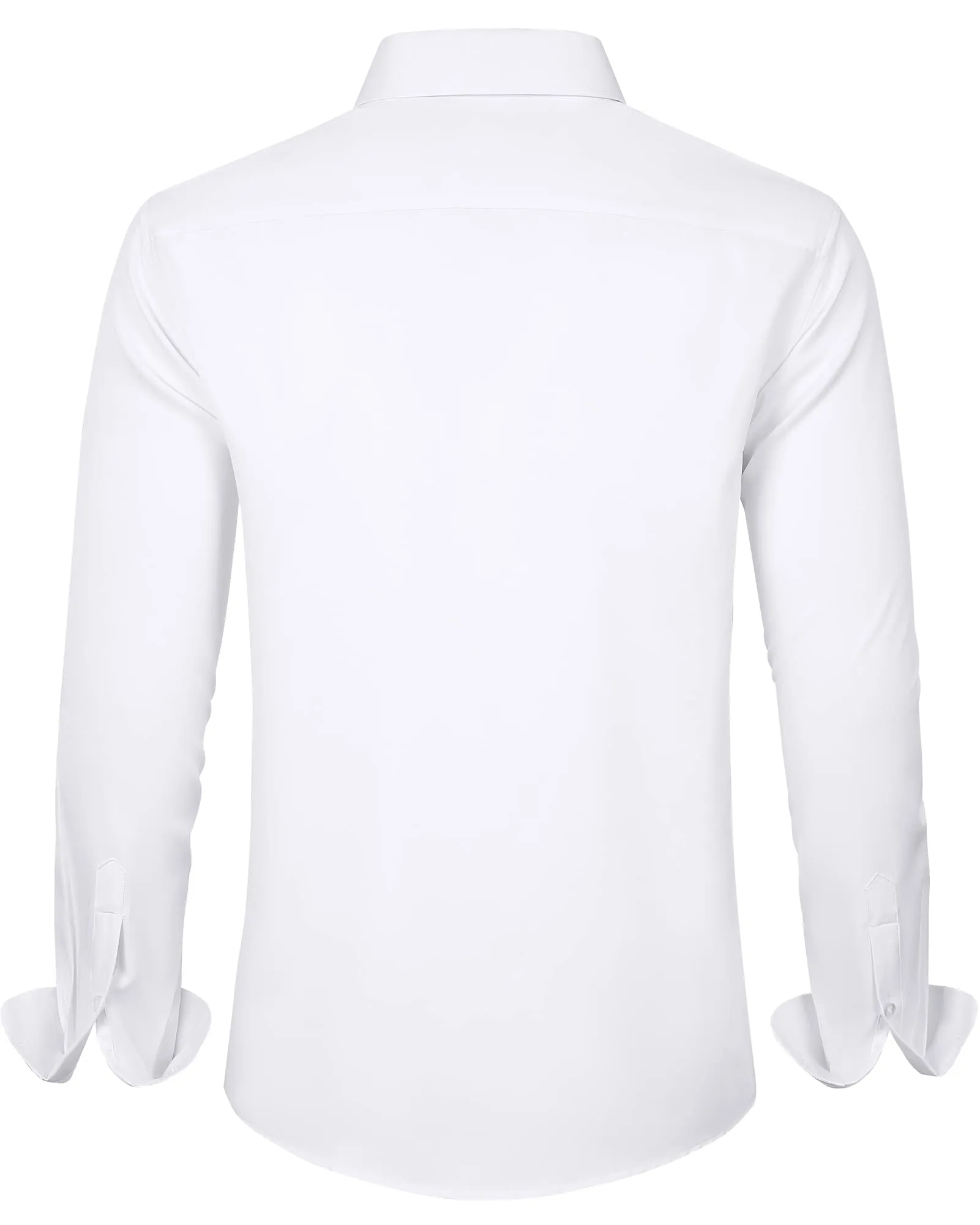 J.VER Men's Dress Shirts Solid Long Sleeve Stretch Wrinkle-Free Formal Shirt Business Casual Button Down Shirts White Medium
