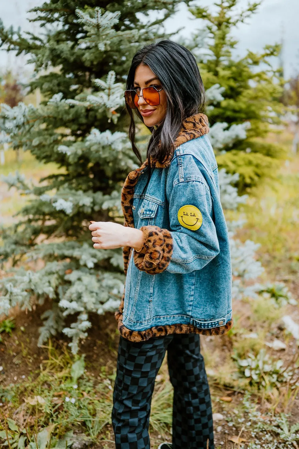 Lala Forever Patched Trucker Jacket in Leopard *RESTOCKED*