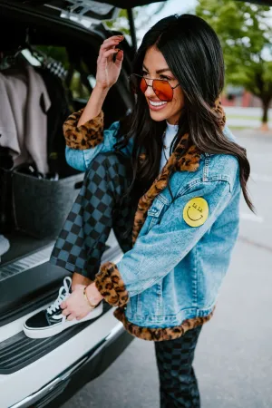 Lala Forever Patched Trucker Jacket in Leopard *RESTOCKED*