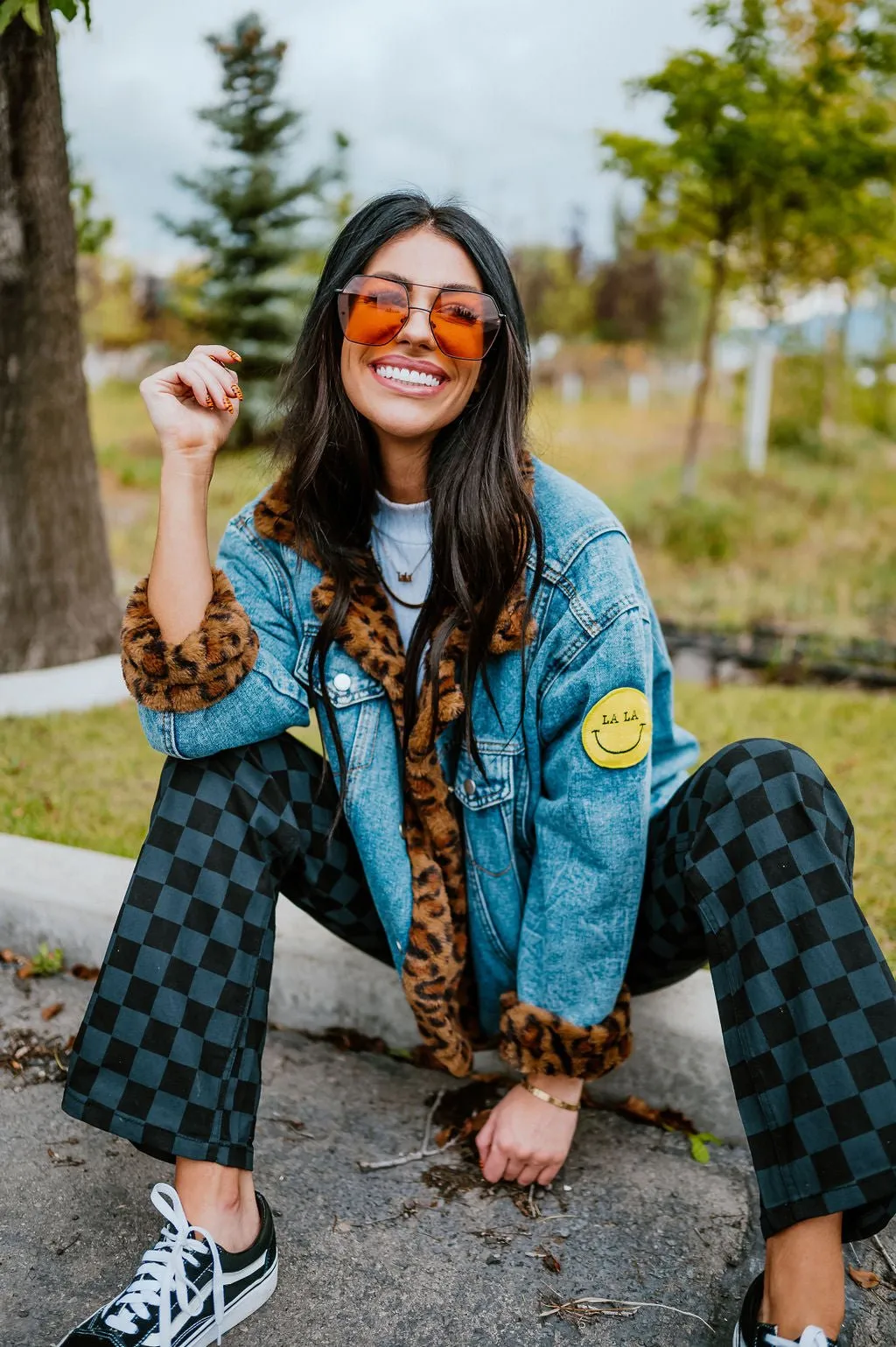 Lala Forever Patched Trucker Jacket in Leopard *RESTOCKED*