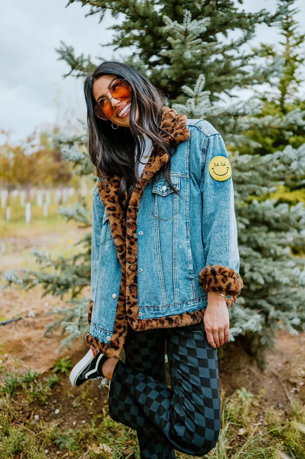 Lala Forever Patched Trucker Jacket in Leopard *RESTOCKED*