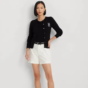 Lauren Ralph Lauren Cable-Knit Cotton Cardigan in Black