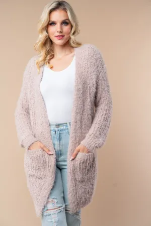 Long Sleeve Knit Taupe Cardigan