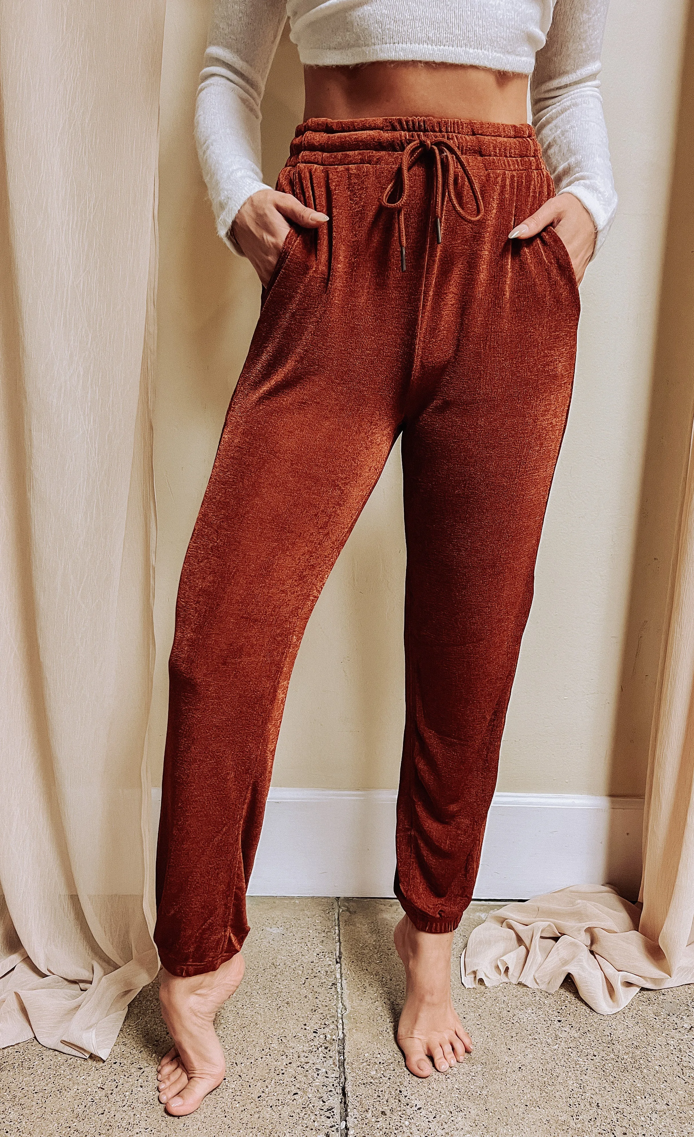 Lux Joggers- Rust