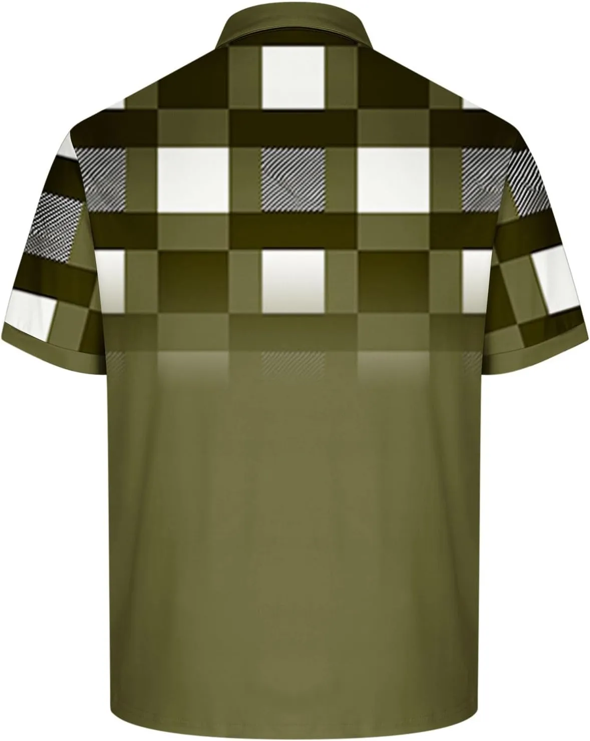 Mens Golf Shirts Short Sleeve Big and Tall Summer Mesh Shirt,Plaid Graphic Print,Breathable Plain Tees Business Casual
