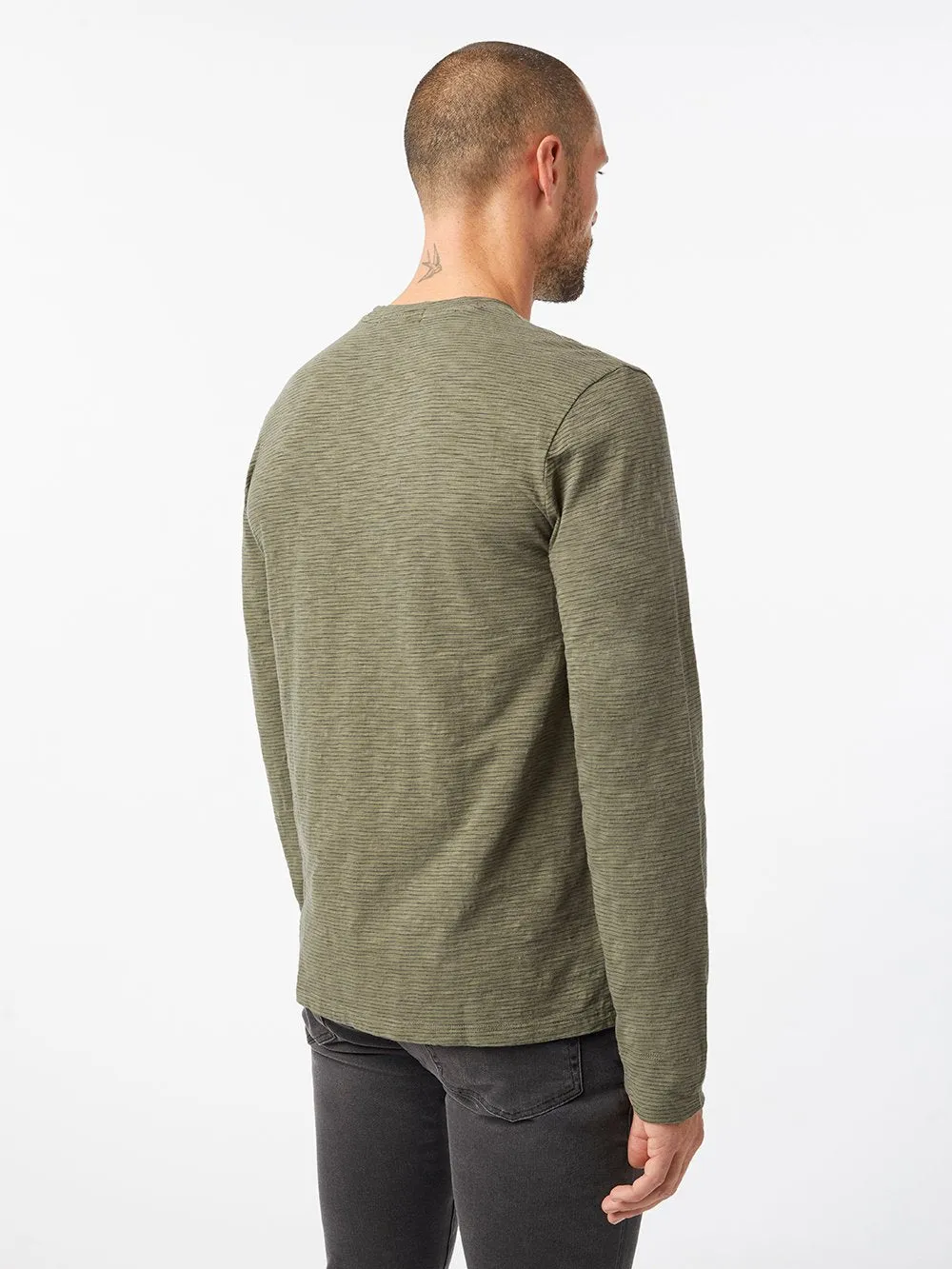 Micro Stripe Crew -- Deep Army Multi
