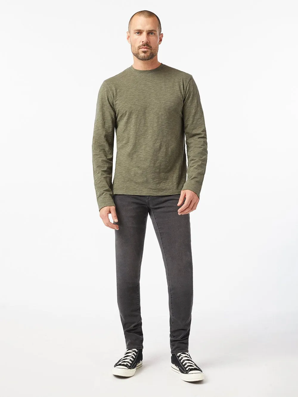 Micro Stripe Crew -- Deep Army Multi