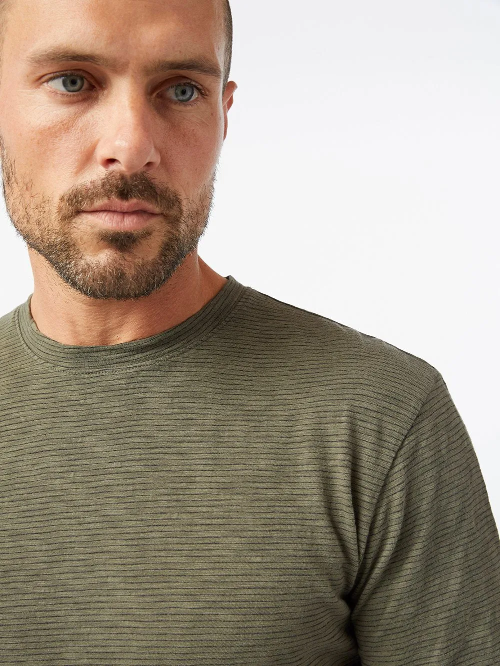 Micro Stripe Crew -- Deep Army Multi