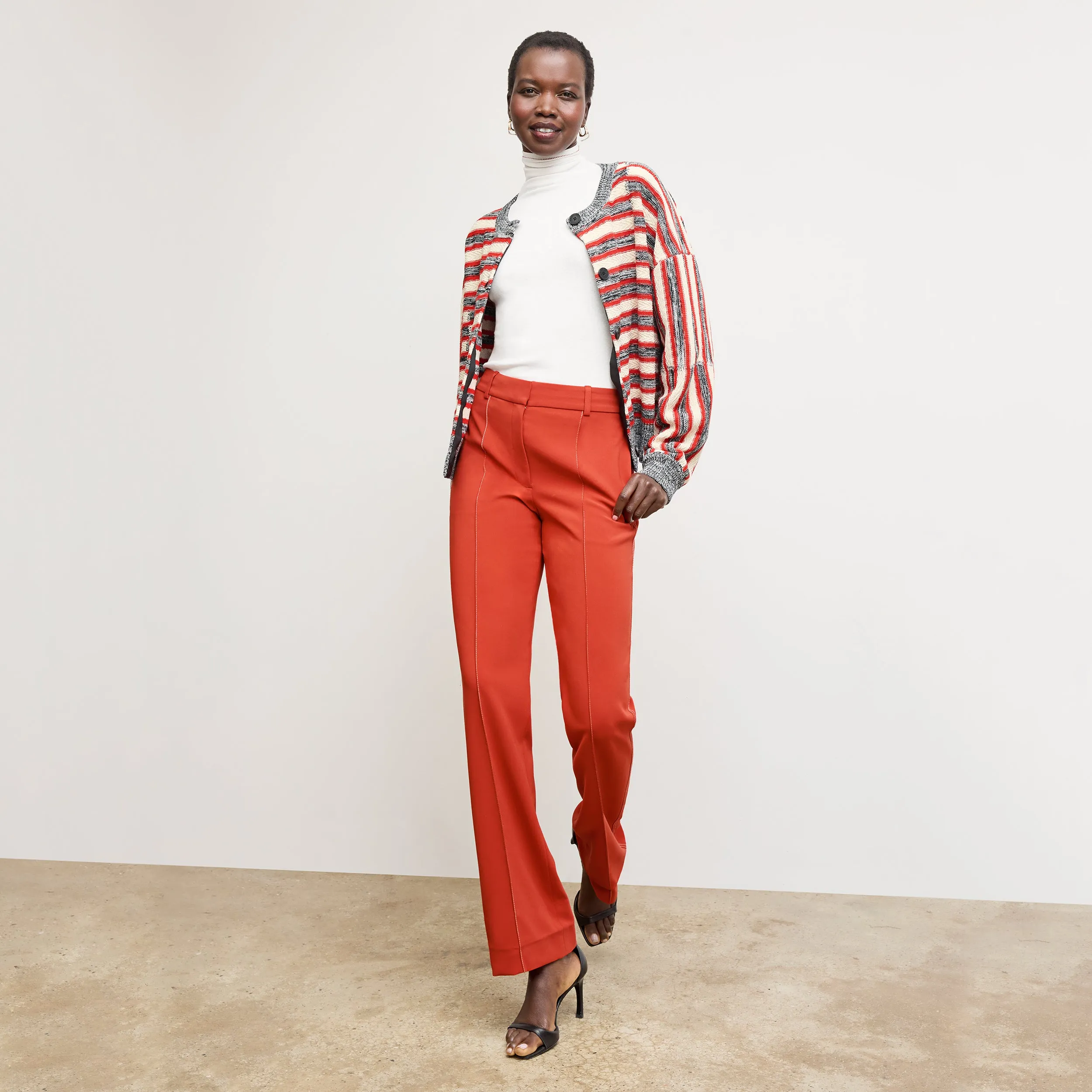 Miriam Oversized Cardigan - Multi Knit :: Sunset Stripe