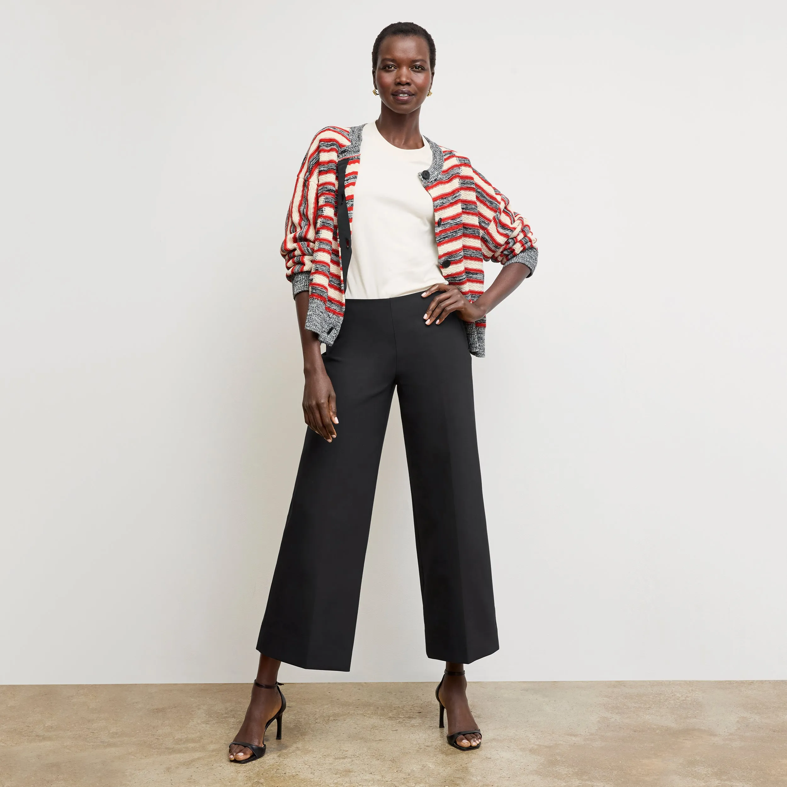 Miriam Oversized Cardigan - Multi Knit :: Sunset Stripe